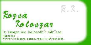 rozsa koloszar business card